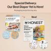 imageThe Honest Company Clean Conscious Diapers for Delicate Skin  Up to 100 Leakproof  Hypoallergenic Fragrance Free  Gender Neutral  Super Club Box Size 1 814 lbs 136 Count Prints May VarySpace Travel  Its a Pawty
