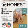 imageThe Honest Company Clean Conscious Diapers for Delicate Skin  Up to 100 Leakproof  Hypoallergenic Fragrance Free  Gender Neutral  Super Club Box Size 1 814 lbs 136 Count Prints May VaryBeary Cool  Big Trucks