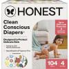imageThe Honest Company Clean Conscious Diapers for Delicate Skin  Up to 100 Leakproof  Hypoallergenic Fragrance Free  Gender Neutral  Super Club Box Size 1 814 lbs 136 Count Prints May VaryDonut Grow Up  Cactus Cuties