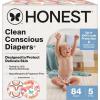 imageThe Honest Company Clean Conscious Diapers for Delicate Skin  Up to 100 Leakproof  Hypoallergenic Fragrance Free  Gender Neutral  Super Club Box Size 1 814 lbs 136 Count Prints May VaryWingin It  Catching Rainbows