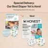 imageThe Honest Company Clean Conscious Diapers for Delicate Skin  Up to 100 Leakproof  Hypoallergenic Fragrance Free  Gender Neutral  Super Club Box Size 1 814 lbs 136 Count Prints May VaryTurtle Time  Pattern Play