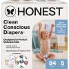 imageThe Honest Company Clean Conscious Diapers for Delicate Skin  Up to 100 Leakproof  Hypoallergenic Fragrance Free  Gender Neutral  Super Club Box Size 1 814 lbs 136 Count Prints May VaryAll the Letters  Its a Pawty