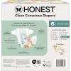 imageThe Honest Company Clean Conscious Diapers for Delicate Skin  Up to 100 Leakproof  Hypoallergenic Fragrance Free  Gender Neutral  Super Club Box Size 1 814 lbs 136 Count Prints May VarySo Delish  Its a Pawty