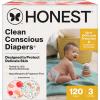 imageThe Honest Company Clean Conscious Diapers for Delicate Skin  Up to 100 Leakproof  Hypoallergenic Fragrance Free  Gender Neutral  Super Club Box Size 1 814 lbs 136 Count Prints May VaryJust Peachy  Flower Power