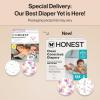 imageThe Honest Company Clean Conscious Diapers for Delicate Skin  Up to 100 Leakproof  Hypoallergenic Fragrance Free  Gender Neutral  Super Club Box Size 1 814 lbs 136 Count Prints May VaryRose Blossom  Tutu Cute