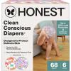 imageThe Honest Company Clean Conscious Diapers for Delicate Skin  Up to 100 Leakproof  Hypoallergenic Fragrance Free  Gender Neutral  Super Club Box Size 1 814 lbs 136 Count Prints May VarySkys the Limit  Wingin It