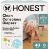 imageThe Honest Company Clean Conscious Diapers for Delicate Skin  Up to 100 Leakproof  Hypoallergenic Fragrance Free  Summer 25 Limited Edition Prints  Club Box Size 5 27 lbs 44 CountSize 6 40 Count