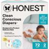imageThe Honest Company Clean Conscious Diapers for Delicate Skin  Up to 100 Leakproof  Hypoallergenic Fragrance Free  Summer 25 Limited Edition Prints  Club Box Size 5 27 lbs 44 CountSize 2 72 Count
