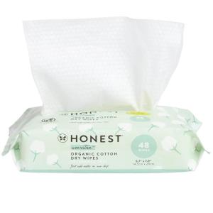 imageThe Honest Company 100 Pure Organic Cotton Dry Wipes  MultiUse Disposable Facial Cloth and Baby Wipe  Hypoallergenic and Gentle on Skin  192 Count48 Count Pack of 1