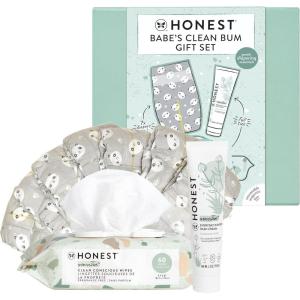 imageThe Honest Company Babes Clean Bum Gift Set  Diapering  Newborn Essentials  99 Water Wipes 60 ct Diaper Rash Cream 25 oz Clean Conscious Diapers Size 1 7 ctBabes Clean Bum Gift Set