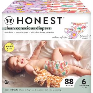 imageThe Honest Company Clean Conscious Diapers  PlantBased Sustainable  Fall 23 Limited Edition Prints  Club Box Size 1 814 lbs 80 CountSkys the Limit  Wingin It