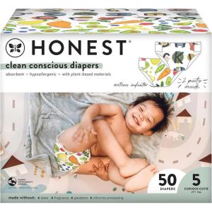 imageThe Honest Company Clean Conscious Diapers  PlantBased Sustainable  Fall 23 Limited Edition Prints  Club Box Size 1 814 lbs 80 CountSo Delish  All the Letters