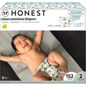 imageThe Honest Company Clean Conscious Diapers  PlantBased Sustainable  Turtle Time  Dots ampamp Dashes  Super Club Box Size 2 1218 lbs 152 Count
