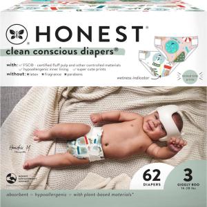 imageThe Honest Company Clean Conscious Diapers  PlantBased Sustainable  Winter 24 Limited Edition Prints  Club Box Size 5 27 lbs 44 CountSize 3 62 Count