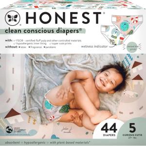 imageThe Honest Company Clean Conscious Diapers  PlantBased Sustainable  Winter 24 Limited Edition Prints  Club Box Size 5 27 lbs 44 CountSize 5 44 Count