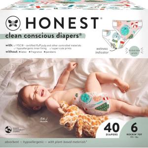 imageThe Honest Company Clean Conscious Diapers  PlantBased Sustainable  Winter 24 Limited Edition Prints  Club Box Size 5 27 lbs 44 CountSize 6 40 Count
