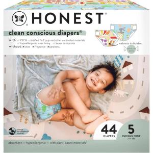 imageThe Honest Company Clean Conscious Diapers for Sensitive Skin  Hypoallergenic Fragrance Free  Spring 25 Limited Edition Prints  Club Box Size 6 35 lbs 40 CountSize 5 44 Count