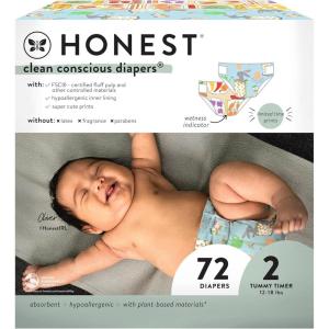 imageThe Honest Company Clean Conscious Diapers for Sensitive Skin  Hypoallergenic Fragrance Free  Spring 25 Limited Edition Prints  Club Box Size 6 35 lbs 40 CountSize 2 72 Count