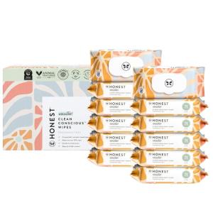 imageThe Honest Company Clean Conscious MultiUse Wipes  Hypoallergenic  Unscented for Sensitive Skin  Over 99 Water Compostable Plant Based Baby Wipes  Geo Mood 288 CountSunburst