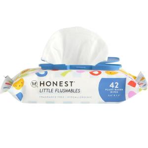 imageThe Honest Company PlantBased Toddler Flushable Wipes  Designed for Potty Training  99 Water Hypoallergenic EWG Verified Safe to Flush  Fragrance Free 42 CountUnscented