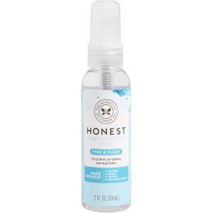 imageThe Honest Company PlantBased Hand Sanitizer Spray  Kills 999 of Germs  Hypoallergenic Quickdrying  Moisturizing  Coastal Surf 2 fl oz each pack of 3Free  Clear
