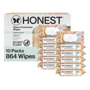 imageThe Honest Company Clean Conscious MultiUse Baby Wipes for Sensitive Skin Fragrance Free Geo Mood 1152 CountSunburst